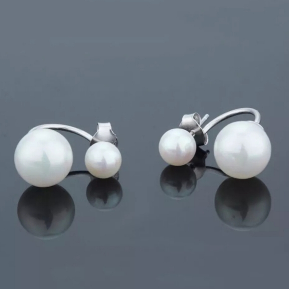 ⚪ Double Pearl Wrap-Around Earrings - Picture 5 of 5
